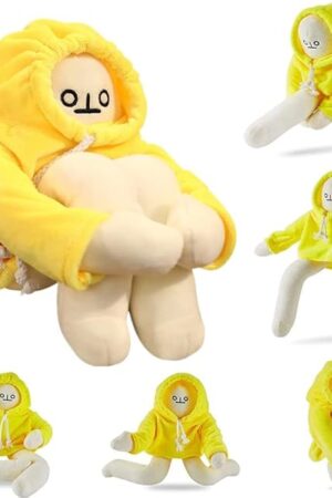 The Plush Banana Man Toy, 16inch Weird Banana Man Doll with Magnet, Funny Poseable Decompression Toy Stuffed Animals Doll Gifts for Boys Girls Birthday Party Christmas(Yellow)