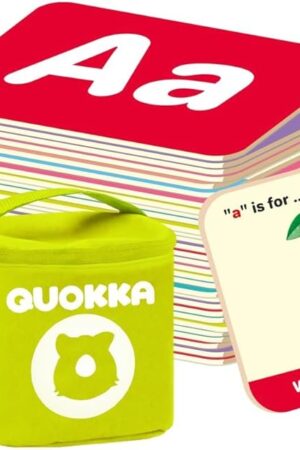 The QUOKKA ABC Learning Flash Cards for Toddlers 1-3 Years - 120 Flashcards for Kids 2-4 in a Bag - Alphabet Numbers Letters Preschool Activities Ages 4-8 - Gift Speech Therapy Toys 1-3-5 yo