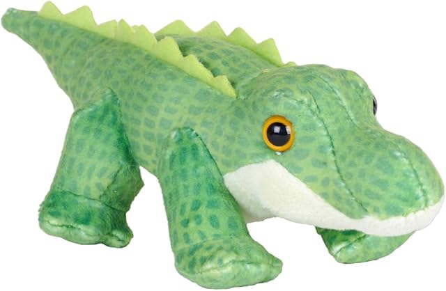 The Wild Republic Pocketkins Eco Alligator, Stuffed Animal, 5 Inches, Plush Toy, Made from Recycled Materials, Eco Friendly