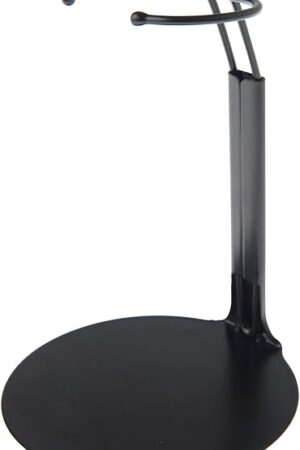 The Plymor DSP-4175B Black Adjustable Doll Stand, fits 7, 7.5, 8, 8.5, and 9 inch Dolls or Action Figures, Waist is 1.75" - 2.25" wide, 5" - 6" around