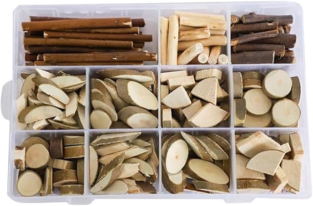 The ChooseInOne Log Handmade DIY Wood Craft Kits for Kids Wooden Unfinished Toys Paint Art Garden Playset Bulk Sticks Loose Parts Materials 250g(Medium), YMDIY-KIT250-MED