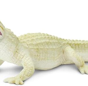 The Safari Ltd. White Alligator Figurine - Realistic 6" Hand-Painted Wildlife Figure - Educational Toy for Boys, Girls & Kids Ages 3+