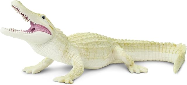 The Safari Ltd. White Alligator Figurine - Realistic 6" Hand-Painted Wildlife Figure - Educational Toy for Boys, Girls & Kids Ages 3+