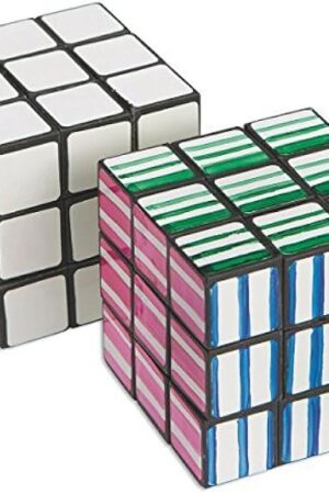 The S&S Worldwide Cube Puzzle - Pack of 12-2-1/8" Square Colorable Puzzles