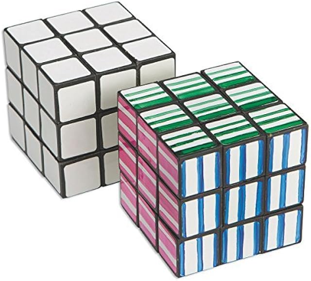 The S&S Worldwide Cube Puzzle - Pack of 12-2-1/8" Square Colorable Puzzles