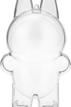 The Protective Case for LABUBU The Monsters Exciting Macaron, Display Stand Acrylic Case Cover Accessories with Silicone Strap White - Standing Case, Clear