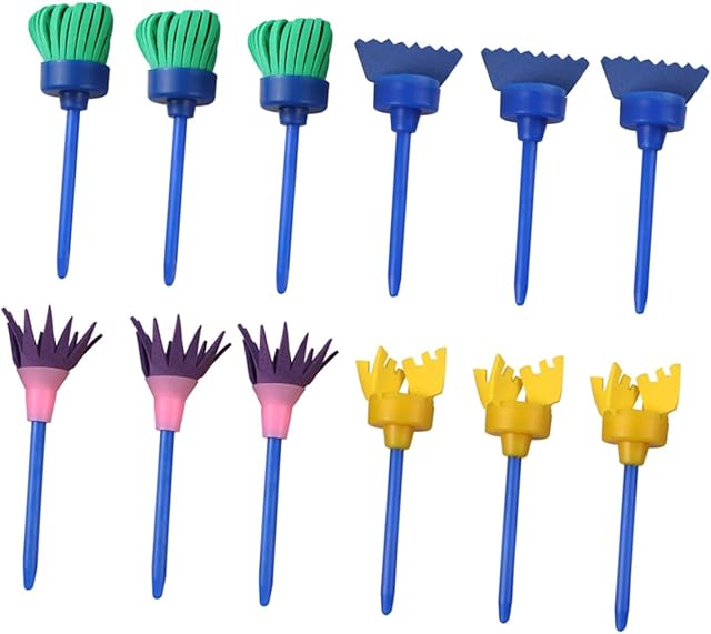 The COHEALI Kids Paint Sponge Brush Set 10-Piece Art Supplies for Children Washable DIY Drawing Sponges for Graffiti Painting for Early Educational Play and Creative Activities