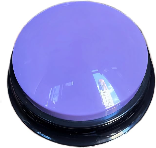 The Dog Talk Buttons Voice Recording Button for Communication and Pet Training 30-Second Record & Playback Talking Button for Study, Office, Family, and Kids (Purple, one)