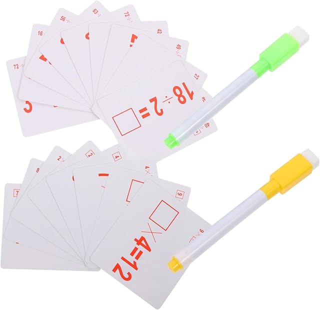 The Kisangel 2 Sets Arithmetic Flash Cards for Erasable Math Practice Cards Engaging Learning with Bright Colors Fun Cognition Development for Early Education Activities