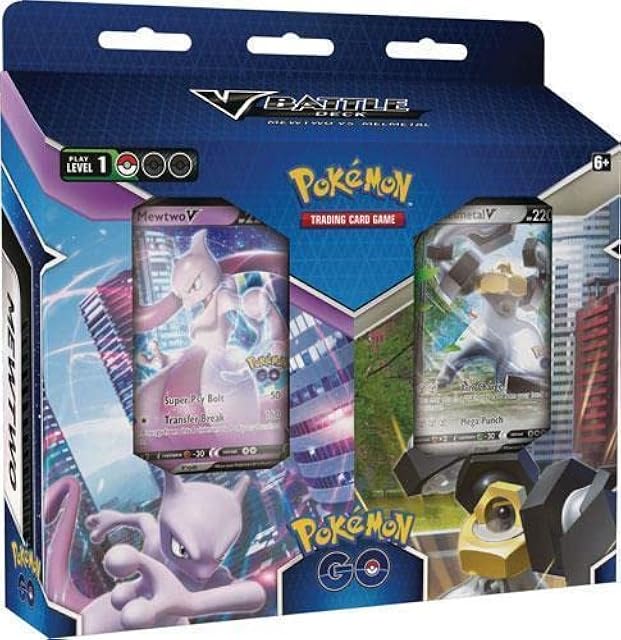 The Pokemon GO Bundle : Mewtwo V VS Melmetal V Battle Deck + 2 Booster Packs & Trainers!
