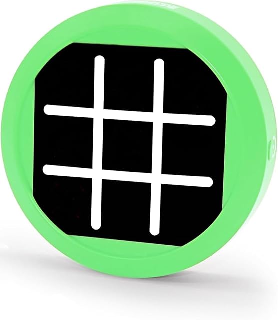 The Dollox 4-in-1 Mini Tic Tac Toe Bolt Game, Electronic Handheld Game Puzzle Board Games Console Brain Training Includes Tic Tac Toe, Memory Flash, Whack-a-Mole Family Fun Travel Games (Green)