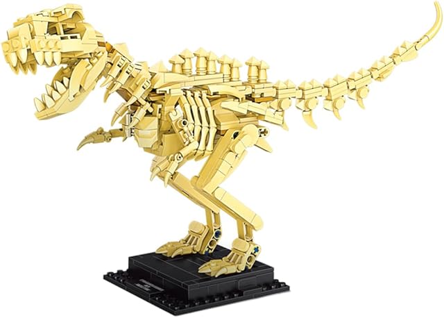 The Ulanlan Dinosaur Building Toy 523 PCS, T. rex Dinosaur Fossil Exhibition Building Kit, Creative Build and Display Model, Great DIY Project Toy Playset for Boys and Girls Ages 6+