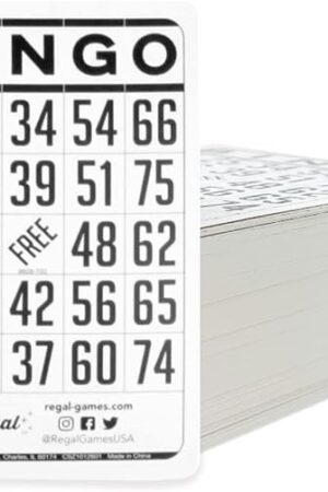 The Regal Bingo Classic Bingo Cards Deck Reusable - Bingo Games for Family - 200 Playing Cards - White