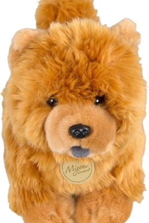 The Realistic Chow Chow Plush, Cute Brown Chow Chow Stuffed Animal Plush, Soft Dog Puppy Pillow Home Decor 9.8''