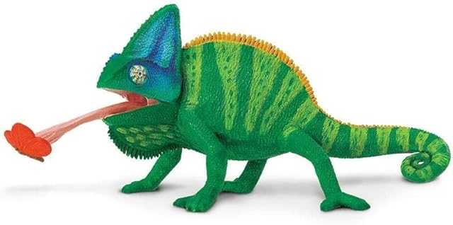 The Safari Ltd. Veiled Chameleon Figurine - Detailed 9.25" Model Figure - Educational Toy for Boys, Girls, and Kids Ages 3+