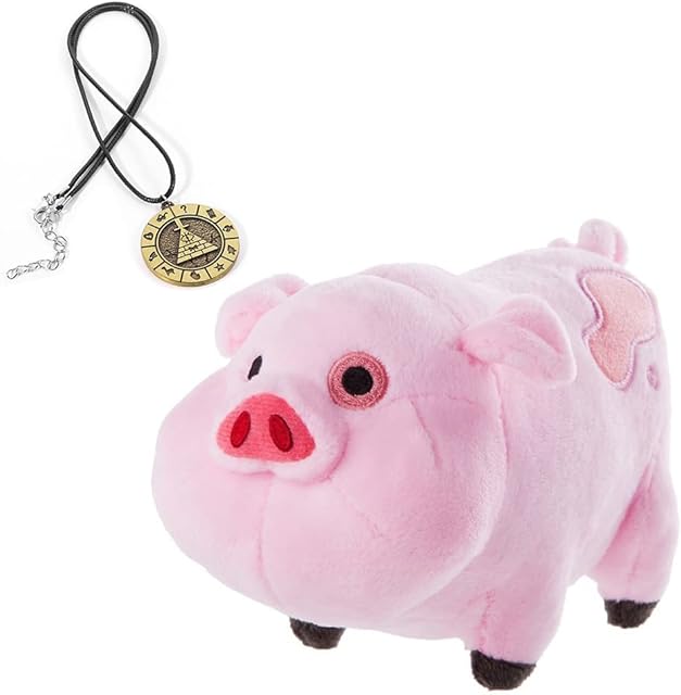 The EIKOU Gravity Falls Waddles Pig Mabel Barfing Plushes Dolls Kids Toy 7" (Comes with Pendant)