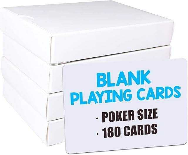 The White Blank Playing Cards – 180PCS, Poker Size, Perfect for DIY Flash Cards, Creat Your Own Game, Study Learning, Leave a Message, Writing Words and Drawing.
