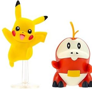 The Pokémon Paldea Battle Figure 4 Pack - Features 2-Inch Pikachu, Fuecoco, Sprigatito, and Quaxly Battle Figures