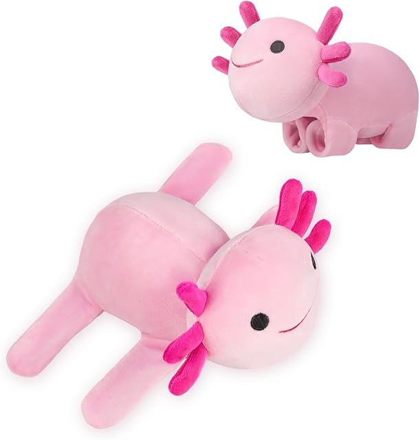 The Huggers Axolotl,Stuffed Axolotl Slap Bracelet for Kids,Cute Animal Book Buddy,Fun Axolotle Toys for Boys and Girls.(Pink)
