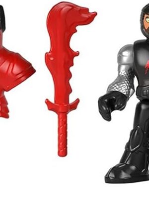 The Replacement Parts for Fisher-Price Imaginext Royal Crusader's Dragon Playset - HCG50 ~ Replacement Figure in Black and Red, Helmet and Sword