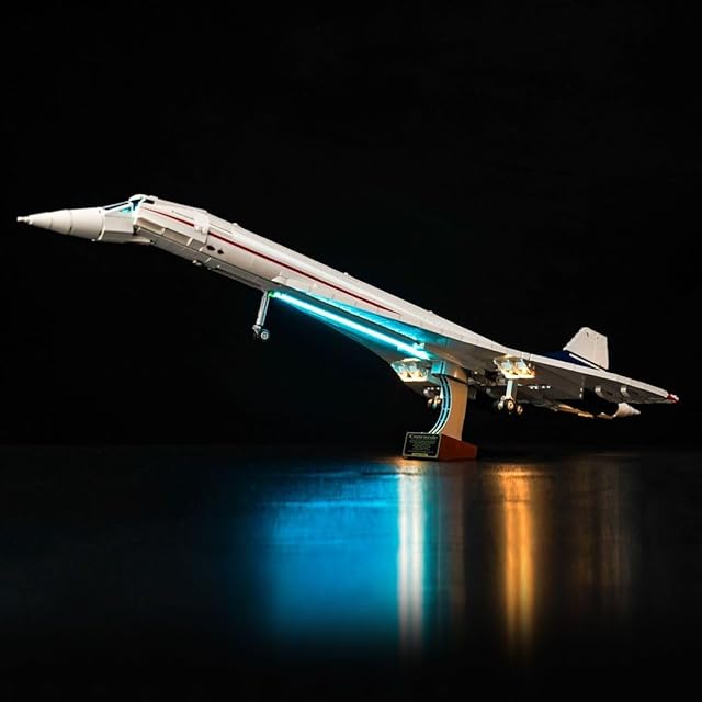 The Upgraded Led Light Kit for Lego Airbus Concorde Building Set, Compatible with Lego 10318 Model, Gift Idea for Adults Adult Builders and Fans (Model Not Included)
