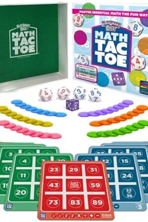 The PlaySmart Dice Math-Tac-Toe Math Game: Get Sharp on Mental Math with a Fun New Twist on a Timeless Classic! Multiple Skill-leveled Math Bingo Made Fun for 8 and up!