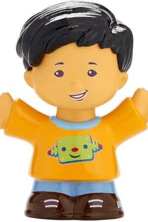 The Replacement Part for Fisher-Price Little People Playsets - FGM57 ~ Replacement Little Boy Koby Figure ~ Wearing Orange Shirt with Robot