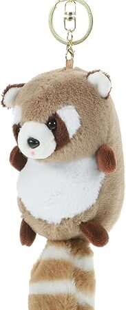 The Raccoon Keychains Plush Stuffed Keychain Cute Soft Plush Raccoon Keychain Animal Pendant Toy Jewelry for Bag Purse