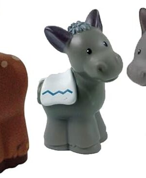 The Replacement Parts for Little-People Christmas Nativity Playset - Replacement 2 Donkeys and 1 Cow Figure ~ Works with FPT07, DPX53, J2404 and Many Other Sets