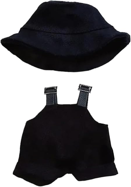 The Clothes for Doll (NO Doll), Hat & Overalls Set for 17cm Accessories Suit, Cute Clothes for Dress up Unique Style (Style E)