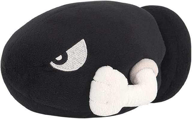 The Sanei Super Mario All Star Collection 6" Bullet Bill Plush, Small