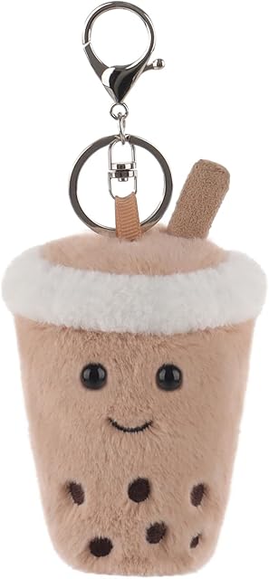 The Apricot Lamb Boba Tea Cute Food Plushies Keychain, Soft Stuffed Plush Keychain Toys for Kids’ Backpack, Purse