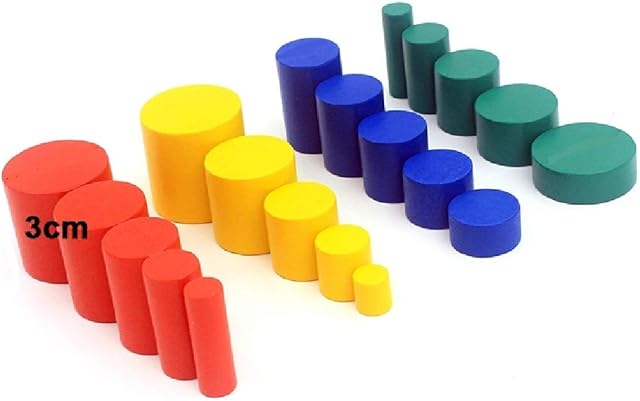 The DANNI Upgraded Montessori Materials Colorful Socket Cylinder Preschool Intellectual Development Kids Educational Toys Children Gift (E)
