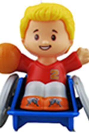 The Replacement Figure for Little-People Mia & Josh Basketball Playset - FGX51 ~ Replacement Little Boy Josh Figure in Wheelchair Holding Basketball