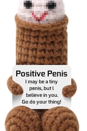 The Positive Crochet, Emotional Support Plushies Novelty Gifts for Adult Friends Boyfriends Husband Fun Weird Stuff Gifts with Positive Card Fun Home Decor