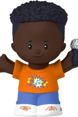 The Replacement Part for Collectible Fisher-Price Little People School Performing Arts Family Playset HXH06 – Replacement African-American Boy Singing Star Figure Holding Microphone