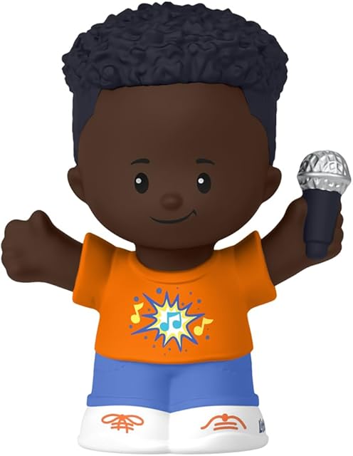 The Replacement Part for Collectible Fisher-Price Little People School Performing Arts Family Playset HXH06 – Replacement African-American Boy Singing Star Figure Holding Microphone