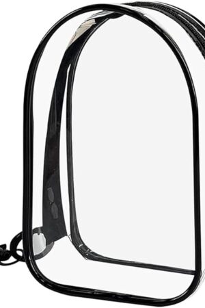 The Protective Case Compatible with LABUBU Doll for 5-inch,Clear Hanging Display Case, Crossbody Doll Storage Bag, PVC Storage Case Cover for Figures, (No Dolls) (Black Sitting)