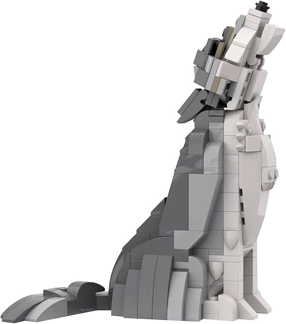 The Wolf Building Blocks,Howling Wolf Decor Toy Suitable for Bedroom and Living Room Office,473 Pcs,Creative Ideals Wolf Gifts for Adults