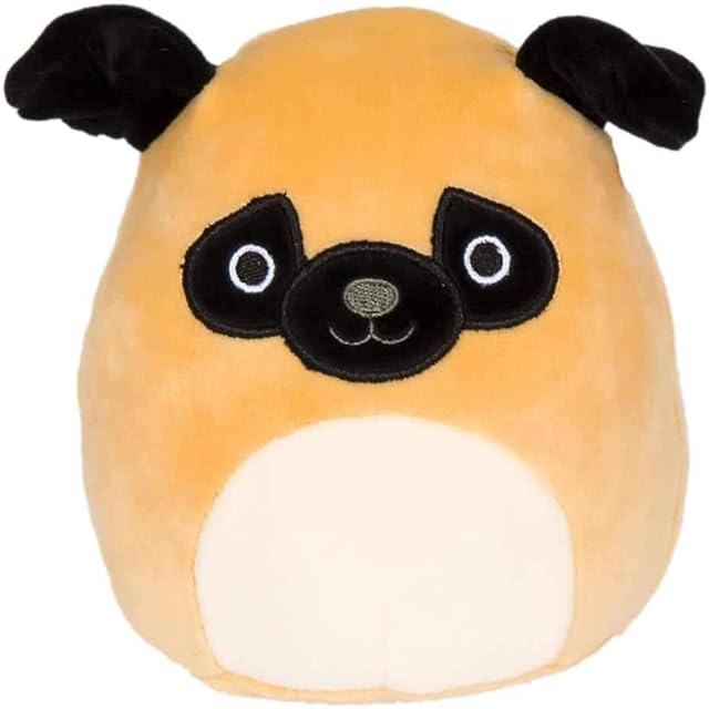 The Squishmallows Official Kellytoy Plush 8" Pug Dog - Ultrasoft Stuffed Animal Plush Toy, Multicolor