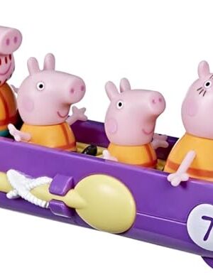 The Peppa Pig Peppa’s Family Canoe Trip Preschool Toy: Includes 4 Figures, 1 Vehicle with Rolling Wheels; for Ages 3 and Up, Multicolor
