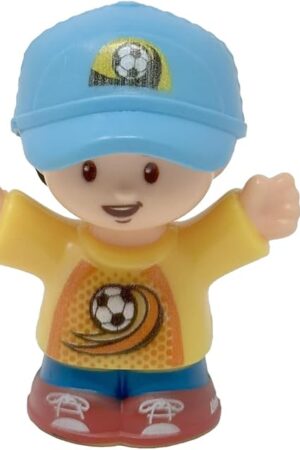 The Replacement Part for Fisher-Price Little People Swing & Share Treehouse Playset - DYF19 ~ Replacement Little Boy Figure Jack ~ Shirt with Soccer Ball ~ Blue Hat