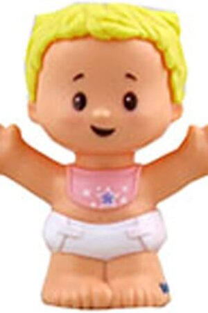 The Replacement Part for Fisher-Price Little People Cuddle 'n Play Nursery Playset - GKP70 ~ Baby Girl Figure ~ Pink Bib with Star ~ Blonde Hair