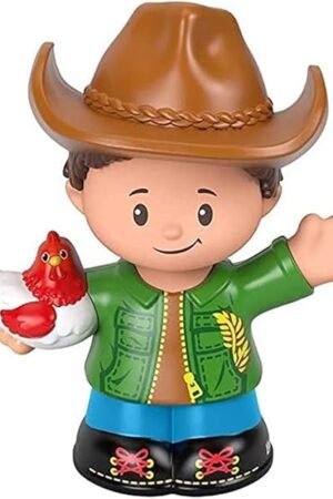 The Replacement Part for Fisher-Price Little People Farmer & Animals Figure Pack - GNM36 ~ Replacement Farmer Toy ~ Wearing Green Shirt ~ Cowboy Hat ~ Carrying a Chicken