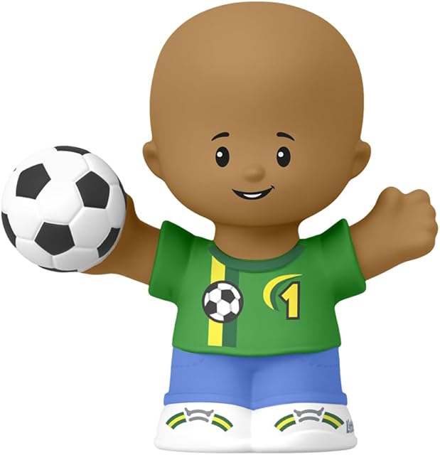 The Replacement Part for Collectible Fisher-Price Little People School Sports Playground Playset HXH06 - Replacement African-American Boy Soccer Star Futbol Player Figure