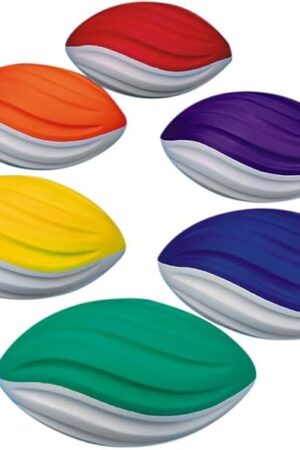 The S&S Worldwide Spectrum Spiral Foam Football Set 7-1/2in Pk6