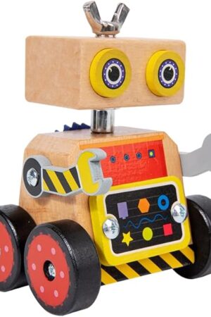 The Practical Life Culture-Science Robot Assembly Twisting On and Off Screws Bolts Screw Driver Nuts and Bolt Preschool Classroom Educational STEM Toy Robot Toy Gift 3 4 5 6 7 Years old