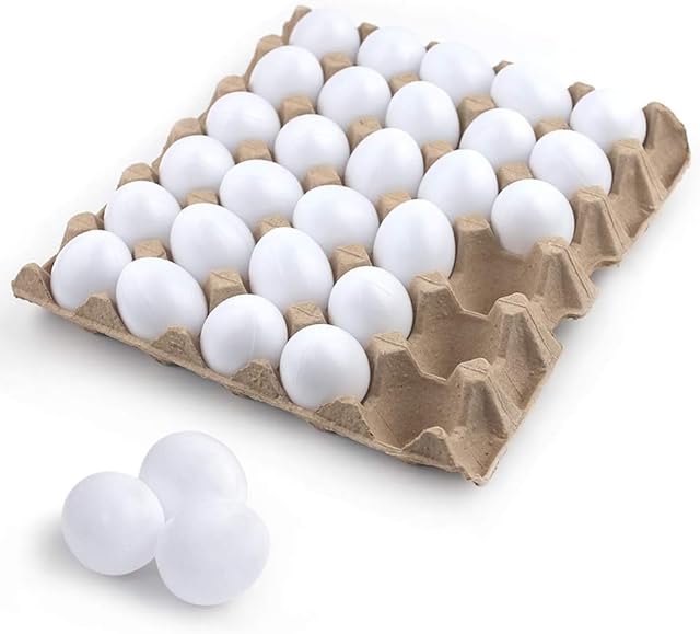 The SallyFashion 30 PCS White Plastic Eggs Paintable Fake Eggs for Crafts, Easter Hunts, Basket Fillers, Gift and Party Favor