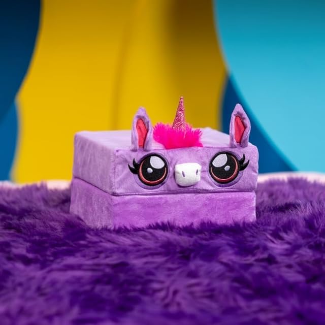 The Pillow Cube Kid Cube - Toddler Pillow, Animal Pillows for Kids, Plush Pillows for Sleeping, Plushies, Memory Foam - Crystal, Unicorn Pillow