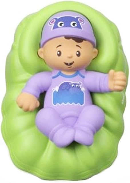 The Replacement Part for Fisher-Price Little People Big Helpers Family - FTL14 ~ Replacement Hispanic Baby Figure ~ Green Basket ~ Purple Outfit